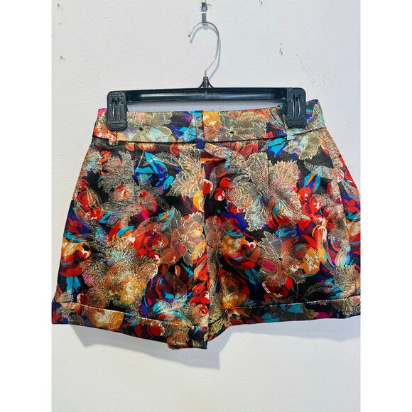YVES SAINT LAURENT NEW Multicolor Floral Silk Blend Mini Shorts size FR 38 US M - Picture 4 of 16